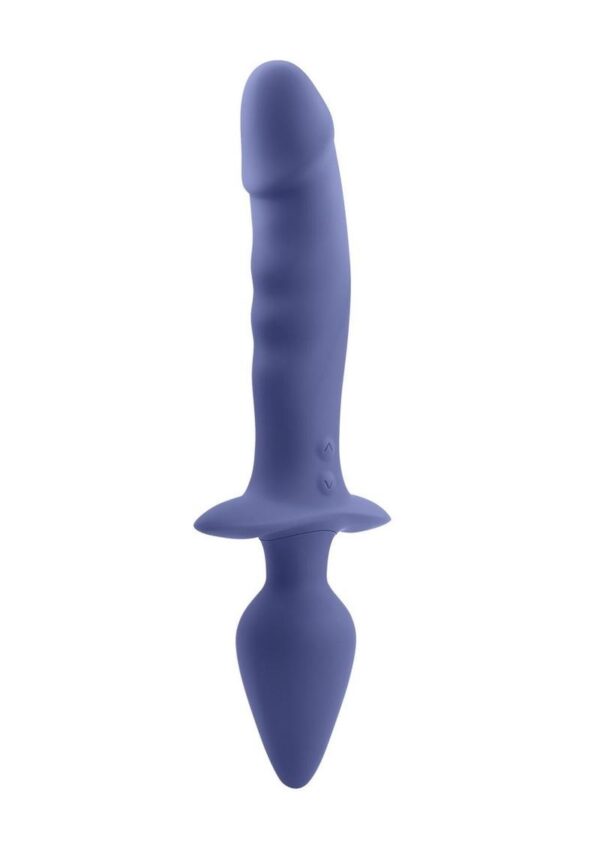 Gender X Dual Defender Rechargeable Silicone Dual Vibrator/Probe with Remote Control - Purple - Image 2