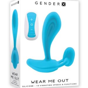 Gender X Wear Me Out Rechargeable Silicone Panty Vibe with Remote Control - Blue