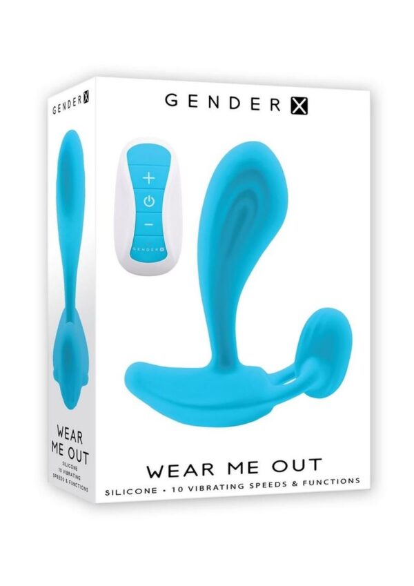 Gender X Wear Me Out Rechargeable Silicone Panty Vibe with Remote Control - Blue