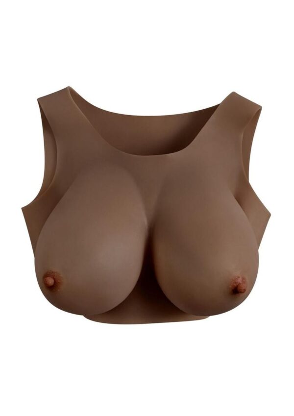 Gender X Breast Plate Silicone E Cup - Chocolate - Image 2