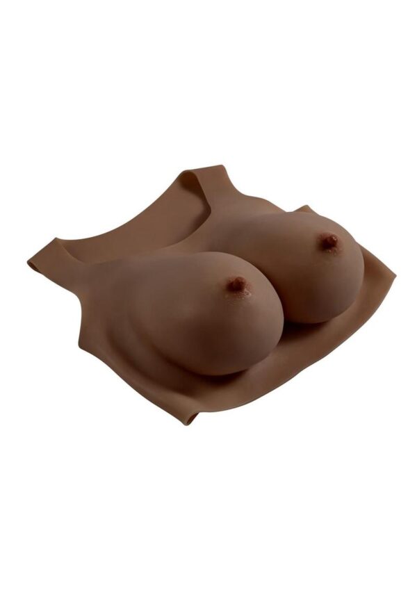 Gender X Breast Plate Silicone E Cup - Chocolate - Image 3
