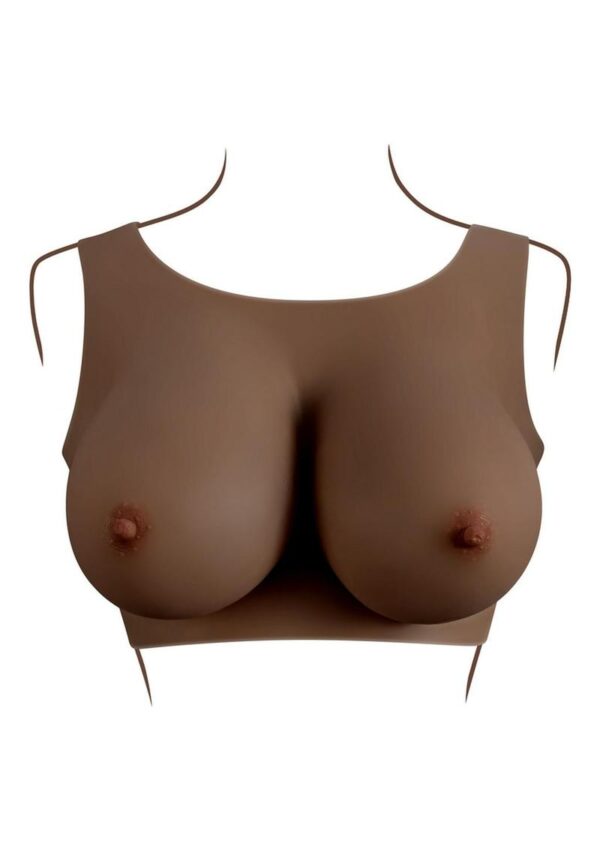 Gender X Breast Plate Silicone E Cup - Chocolate - Image 4