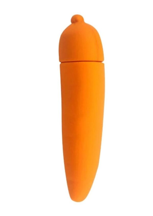 Edgy Veggies Carrot Cake Rechargeable Silicone Vibrator - Orange - Image 2