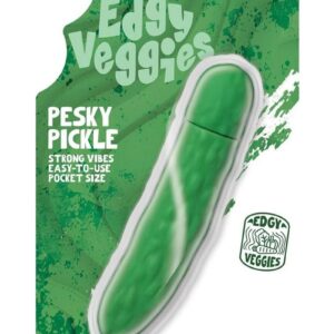 Edgy Veggies Pesky Pickle Rechargeable Silicone Vibrator - Green