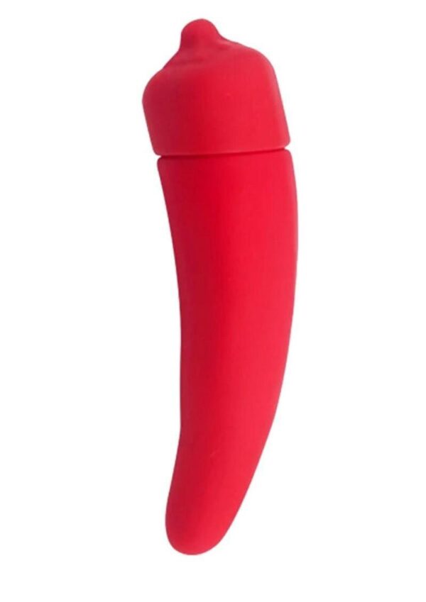 Edgy Veggies Perky Pepper Rechargeable Silicone Vibrator - Red/Green - Image 2