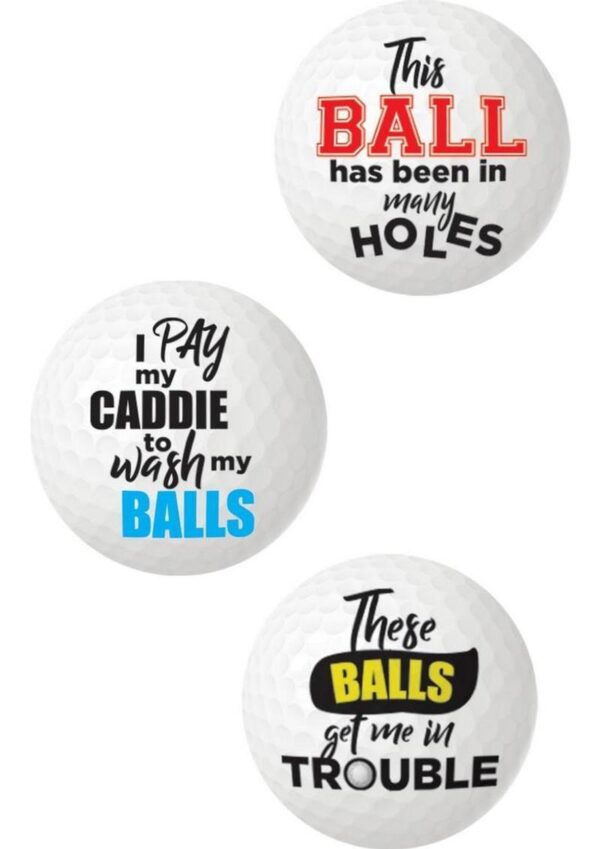 Balls Deep Funny Slogan Golf Balls (3 Pack) - Assorted - Image 2