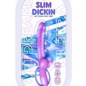 Wet Dreams Slim Dickin Rechargeable Silicone Vibrator with Balls - Lavender