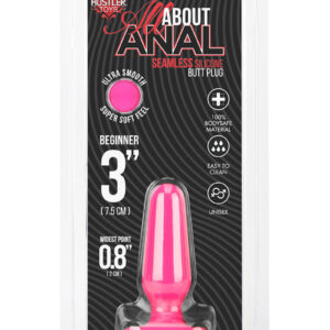 Hustler All About Anal Seamless Silicone Butt Plug 3in - Pink