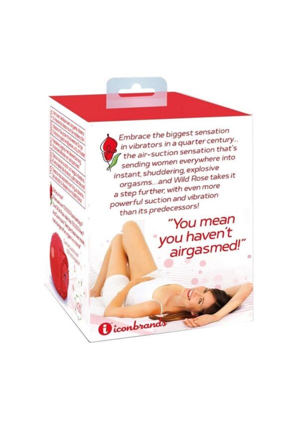 Wild Rose Classic Rechargeable Silicone Clitoral Stimulator with Suction - Red - Image 3
