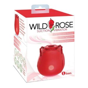 Wild Rose Classic Rechargeable Silicone Clitoral Stimulator with Suction - Red
