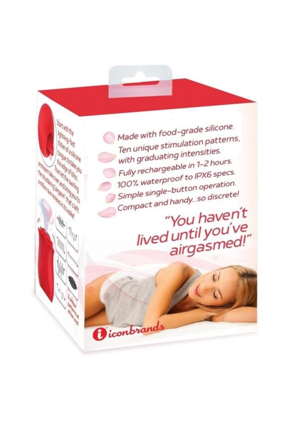 Wild Rose and Tongue Rechargeable Silicone Clitoral Stimulator with Suction - Red - Image 3