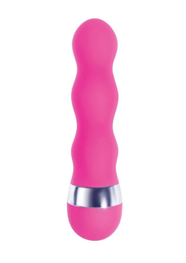 The 9`s - Pinkies, Curvy Silicone Mini Vibrator 4.5in - Pink - Image 2