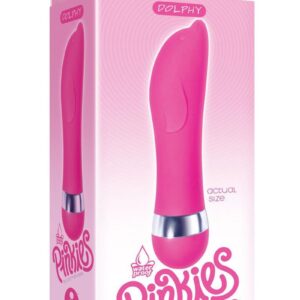 The 9`s - Pinkies, Dolphy Silicone Mini Vibrator 4.5in - Pink