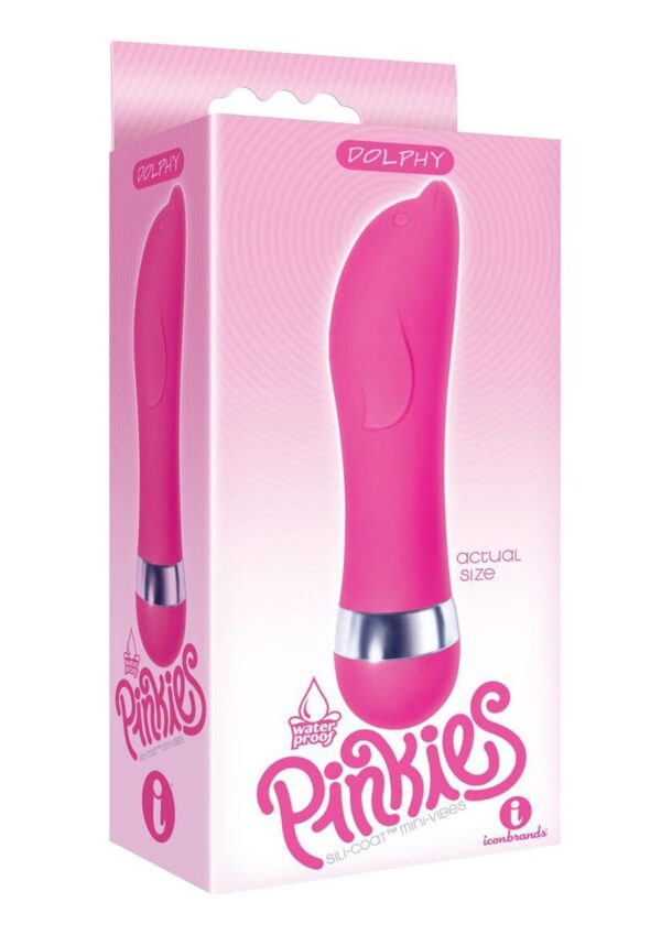 The 9`s - Pinkies, Dolphy Silicone Mini Vibrator 4.5in - Pink