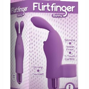 The 9`s - Flirt finger Silicone Bunny Finger Vibrator - Purple