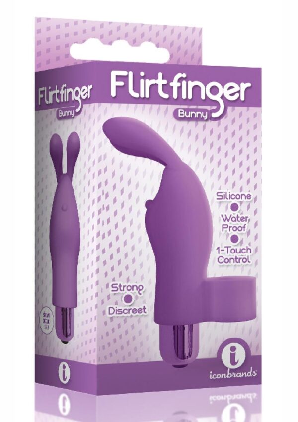 The 9`s - Flirt finger Silicone Bunny Finger Vibrator - Purple
