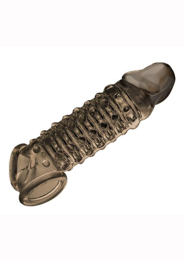 The 9`s - Toppers Open Ended, Ribbed and Nubbed Penis Extender - Smoke - Image 2