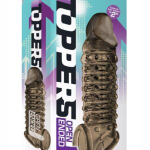 The 9`s - Toppers Open Ended, Ribbed and Nubbed Penis Extender - Smoke
