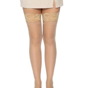 Leg Avenue Stay Up 3in Lace Top Lycra Sheer Thigh High - O/S - Nude