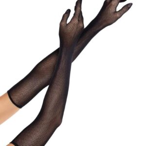 Leg Avenue Opera Length Fishnet Gloves - Black - O/S