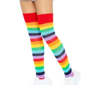 Leg Avenue Lycra Acrylic Rainbow Thigh High - OS - Multicolor