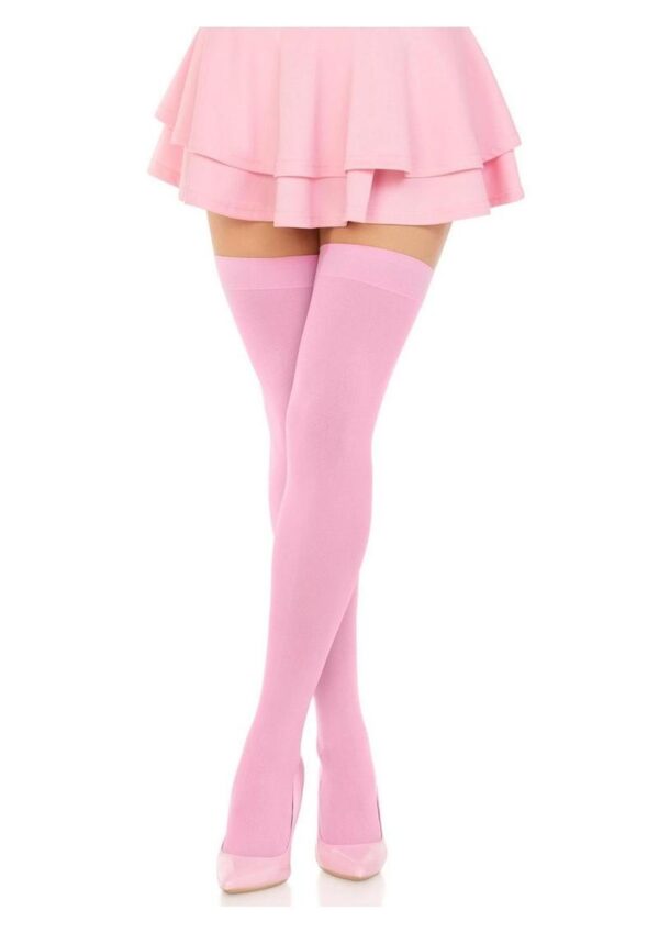 Leg Avenue Nylon Over the Knee - OS - Pink - Image 4