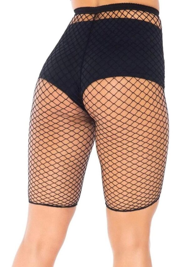 Leg Avenue Industrial Net Biker Shorts - OS - Black - Image 2