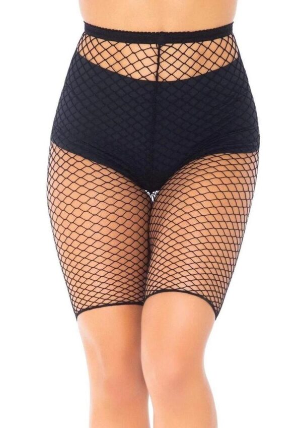 Leg Avenue Industrial Net Biker Shorts - OS - Black