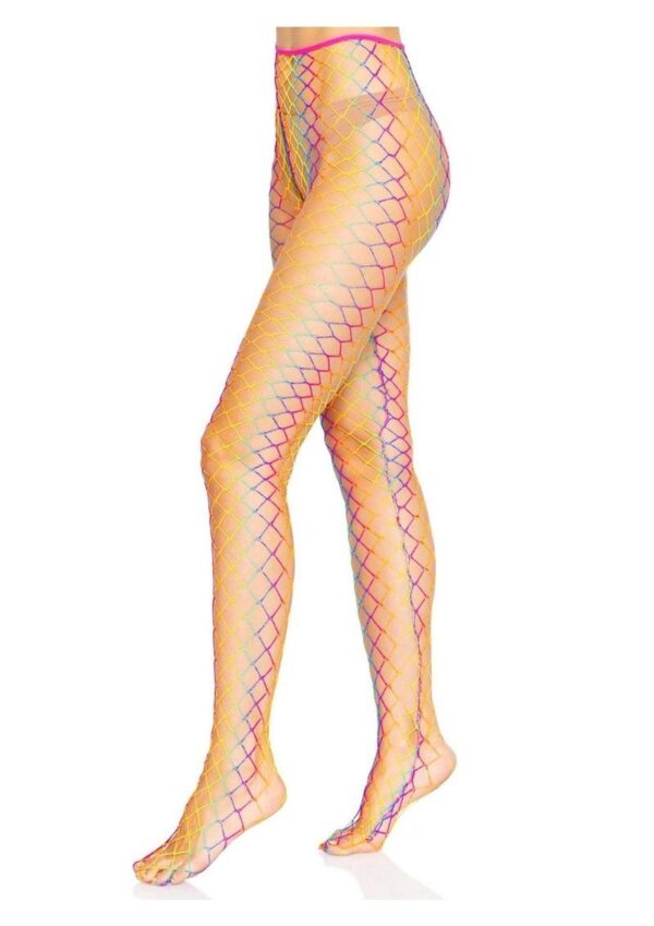 Leg Avenue Ombre Rainbow Woven Net Tight - OS - Image 3