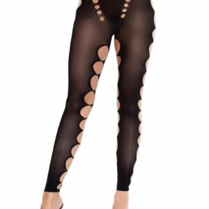 Leg Avenue Seamless Opaque Cut-Out Footless Tights - Black - O/S