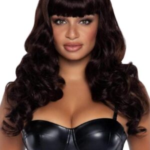 Leg Avenue Misfit Long Wavy Bang Wig - OS - Brown