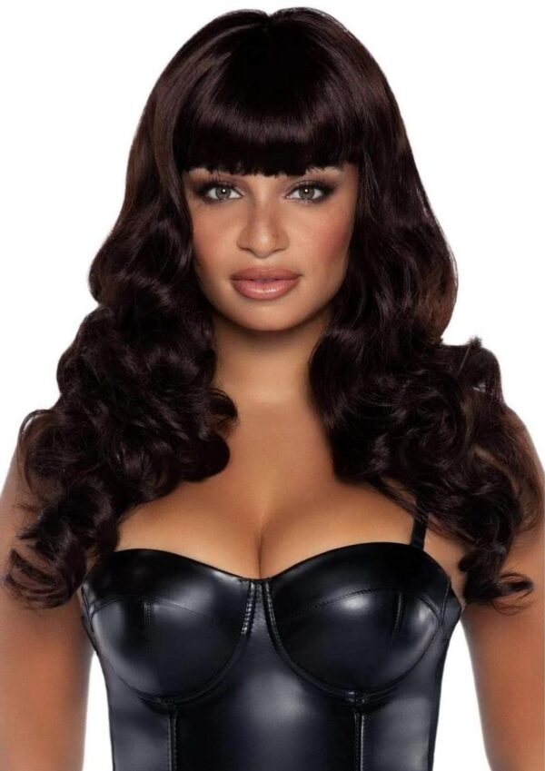 Leg Avenue Misfit Long Wavy Bang Wig - OS - Brown