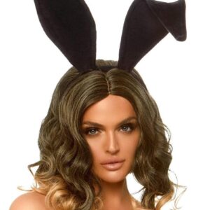 Leg Avenue Bendable Velvet Bunny Ears - OS - Black