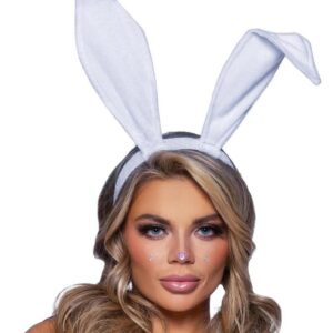 Leg Avenue Bendable Velvet Bunny Ears - OS - White