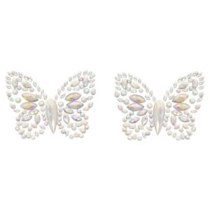 Leg Avenue Chrysallis Adhesive Glow in The Dark Nipple Jewels Sticker - OS - Clear
