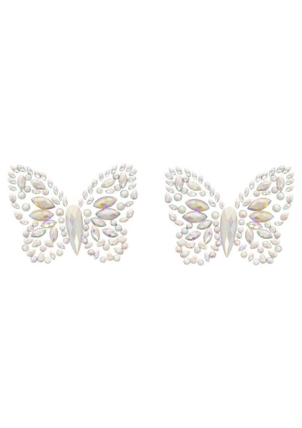 Leg Avenue Chrysallis Adhesive Glow in The Dark Nipple Jewels Sticker - OS - Clear