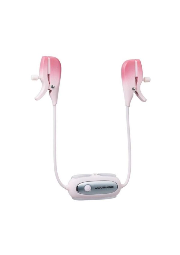 Lovense Gemini Rechargeable Silicone App-Control Nipple Clamps - Pink - Image 2