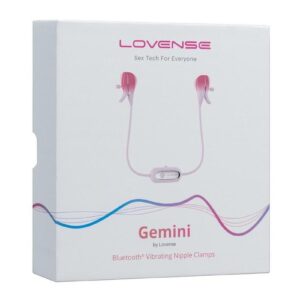 Lovense Gemini Rechargeable Silicone App-Control Nipple Clamps - Pink