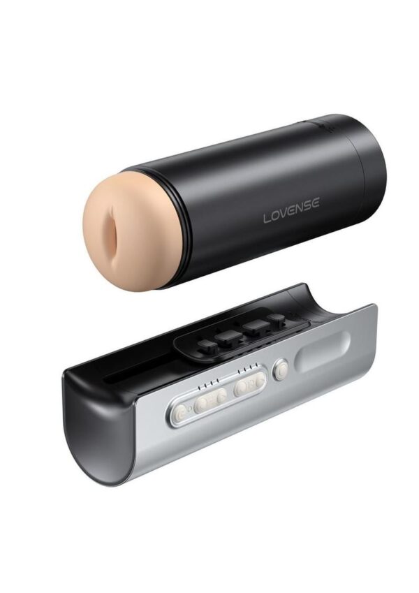 Lovense Solace Pro Rechargeable App Compatible Stroker - Black/Silver - Image 2