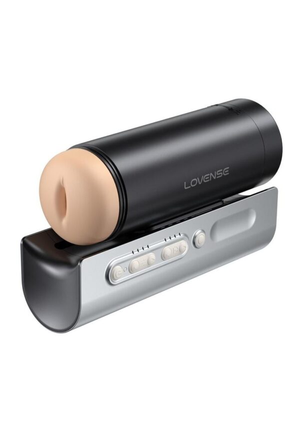 Lovense Solace Pro Rechargeable App Compatible Stroker - Black/Silver - Image 3