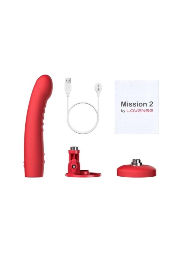 Lovense Mission 2 Silicone Rechargeable Vibrator - Red - Image 4