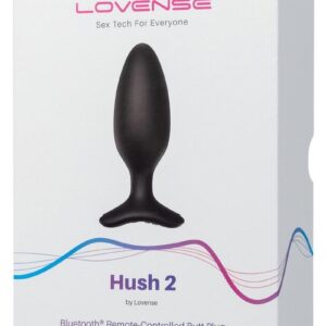 Lovense Hush 2 Rechargeable App Compatible Silicone Vibrating Anal Plug 1.75in - Black