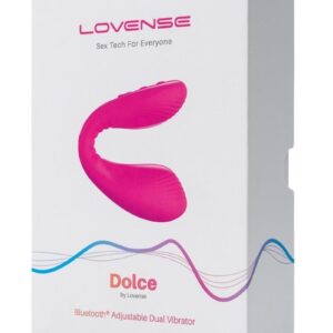 Lovense Dolce App Compatible Silicone Rechargeable Dual Vibrator - Pink