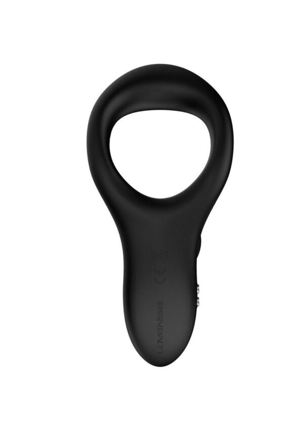Lovense Diamo App Compatible Vibrating Silicone Cock Ring - Black - Image 3