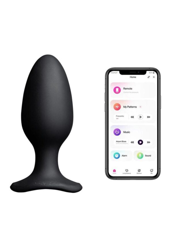 Lovense Hush 2 Rechargeable App Compatible Silicone Vibrating Anal Plug 2.25in - Black - Image 4