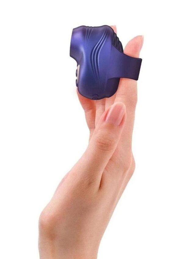 Love to Love Kisscool Rechargeable Silicone Finger Vibrator - Iridescent Indigo - Image 4