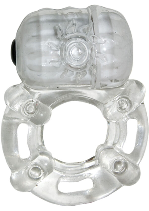 The MachO Crystal Collection Pulsating Erection Keeper Vibrating Cock Ring - Clear - Image 2