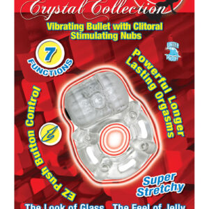 The MachO Crystal Collection Pulsating Erection Keeper Vibrating Cock Ring - Clear