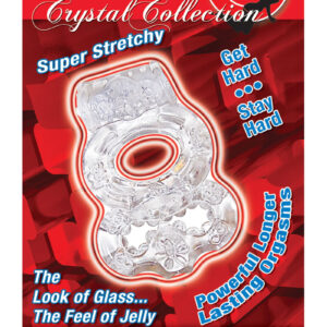 The MachO Crystal Collection Double Ring Vibrating Cock Ring - Clear