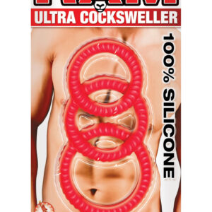 Ram Ultra Cocksweller Silicone Cock Rings -Red